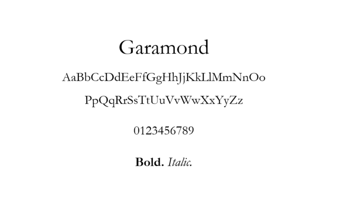 garamond font
