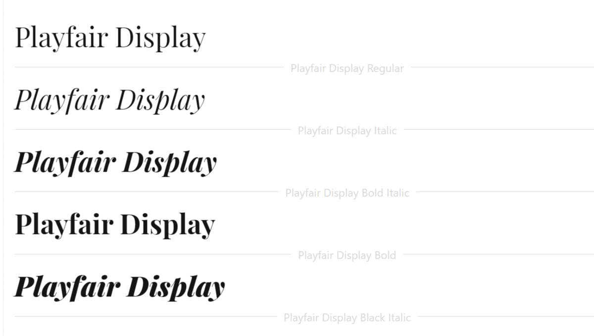 playfair display font