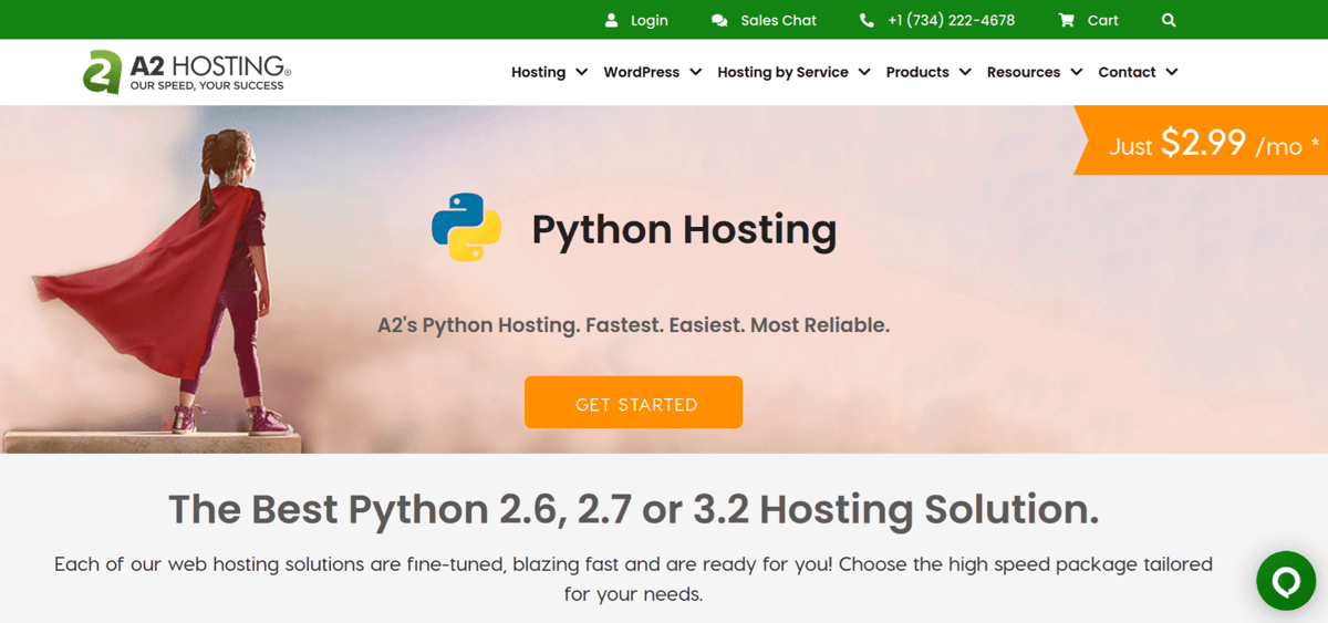 a2 hosting python hosting services