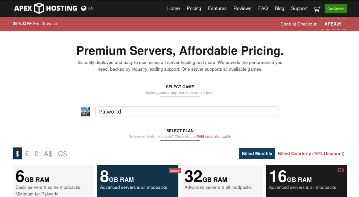 apex hosting palworld server hosting