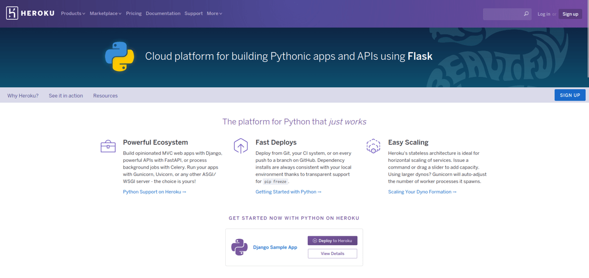 heroku python hosting