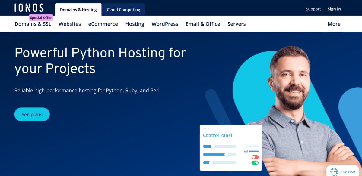 ionos python hosting services