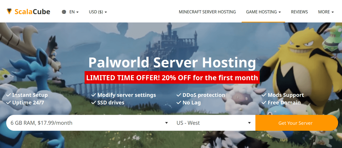 scalacube palworld server hosting