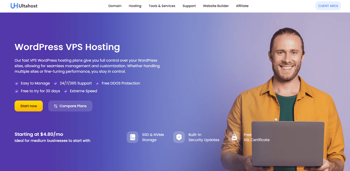 ultahost wordpress vps hosting