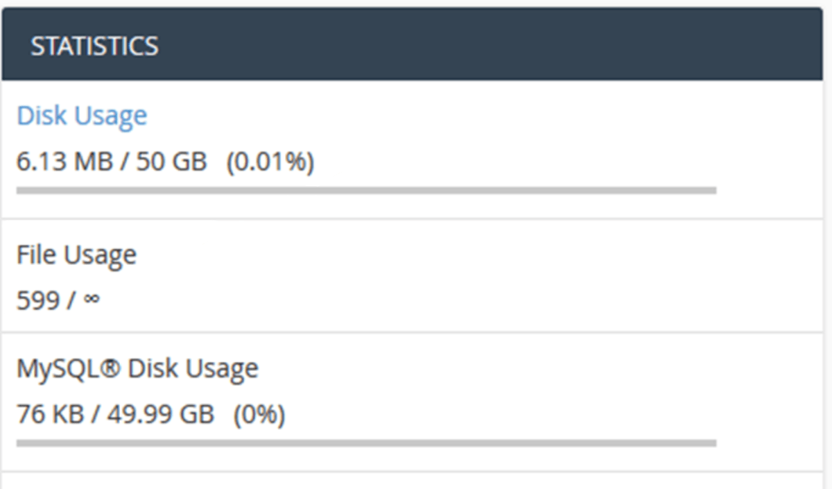 web hosting inode limit in cpanel