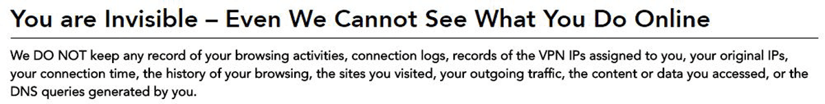 service without logging