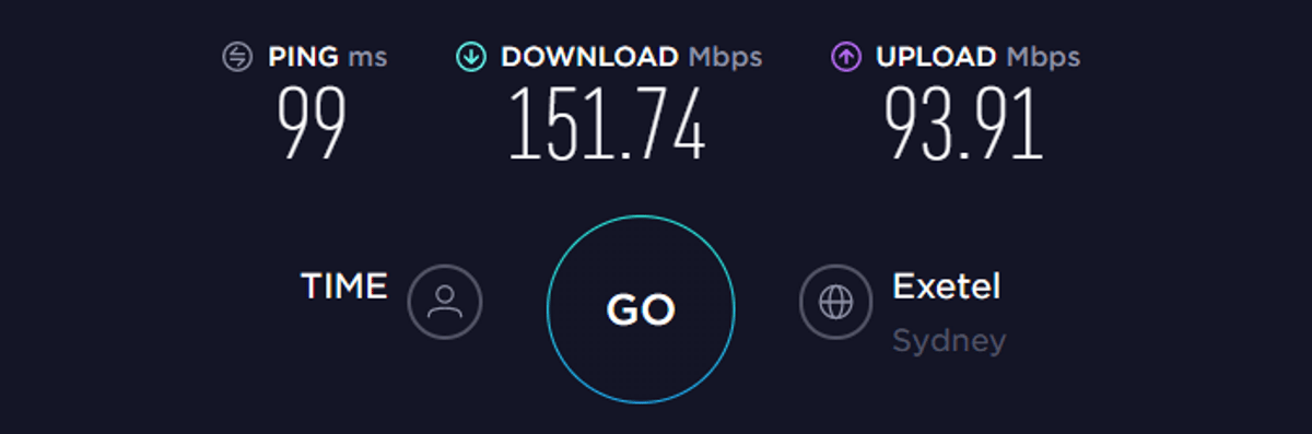 torguard speed test Australia vpn off