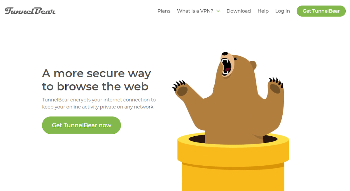 tunnelbear homepage