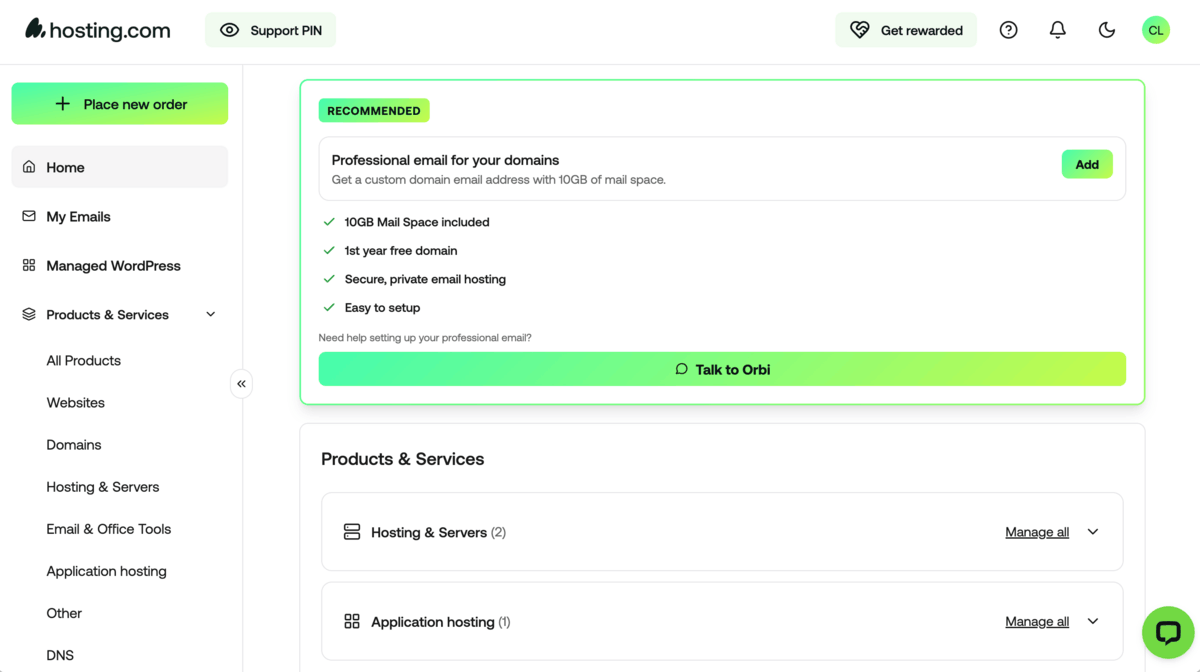 hostingdotcom control panel