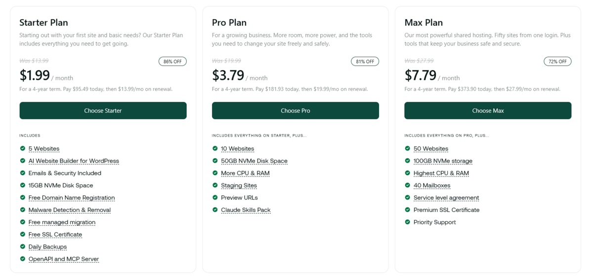 hostingdotcom shared hosting plan