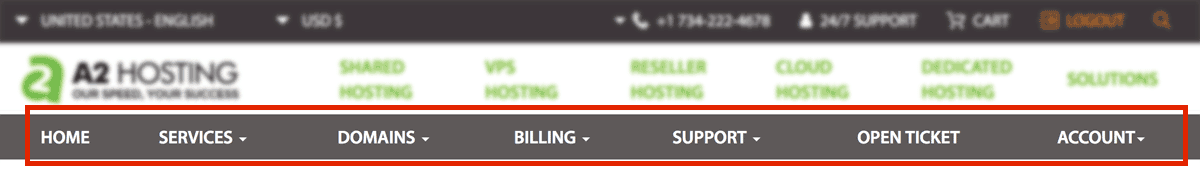 a2 hosting customer portal has intuitive user interface