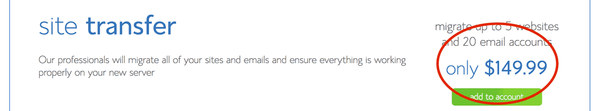 bluehost charges for website transfer