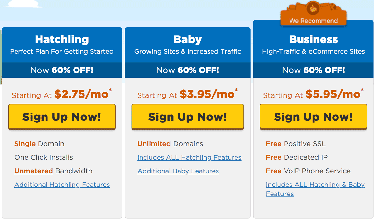 hostgator shared hosting pricing