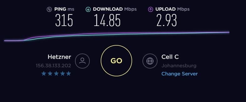 torguard vpn connection speed with south africa server