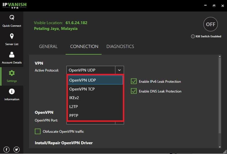 IPVanish Missing SSTP protocol