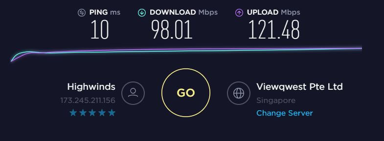 ipvanish connection speed with singapore server