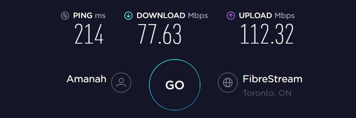 surfshark speed test Canada