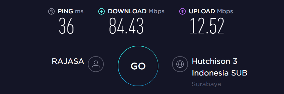 surfshark speed test Indonesia