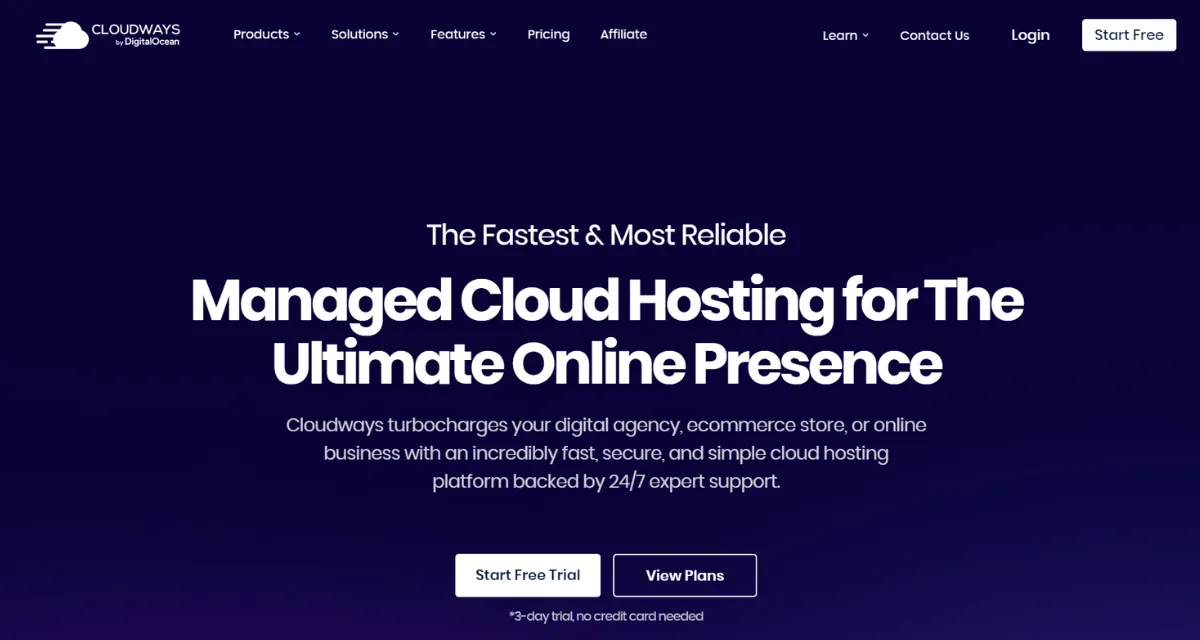 cloudways homepage