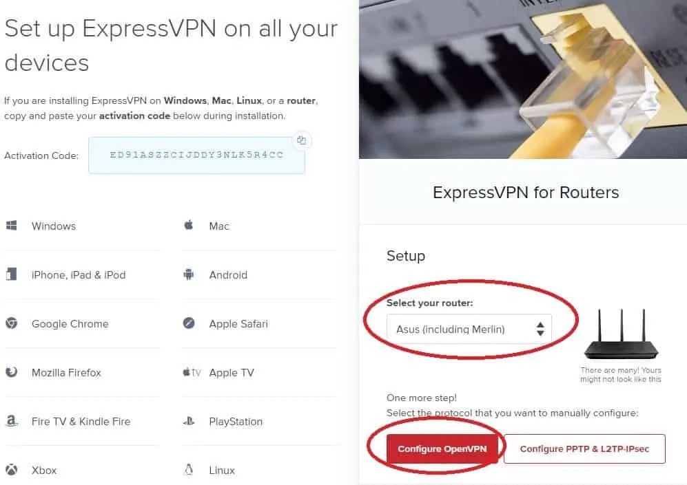 setting up router with expressvpn