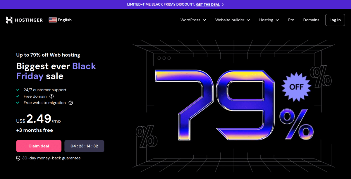 hostinger black friday sale 2024
