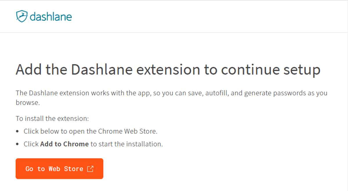 dashlane prompts to add browser extension