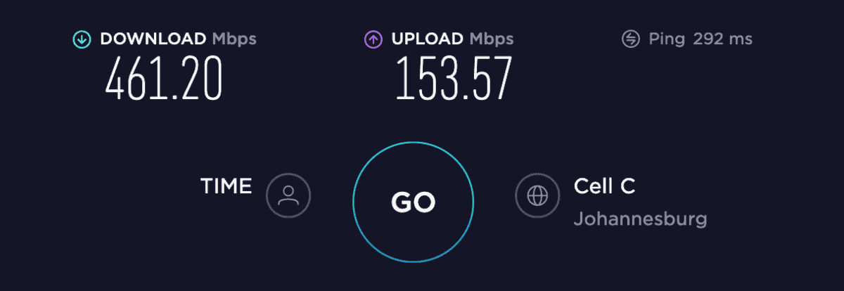 speed test in south africa without pia vpn