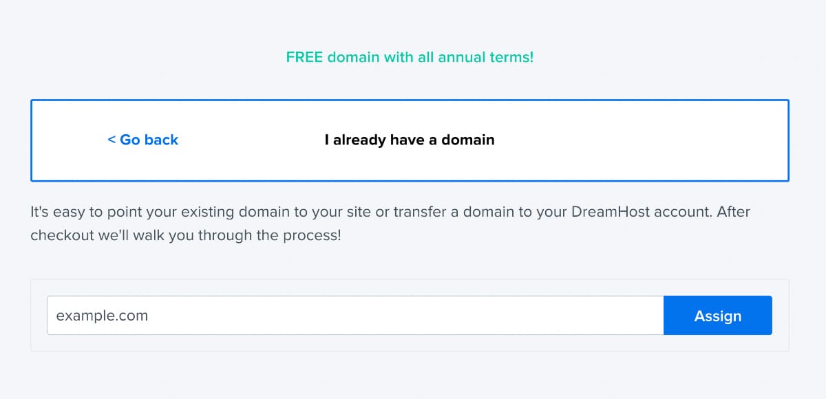 option if you already have a domain