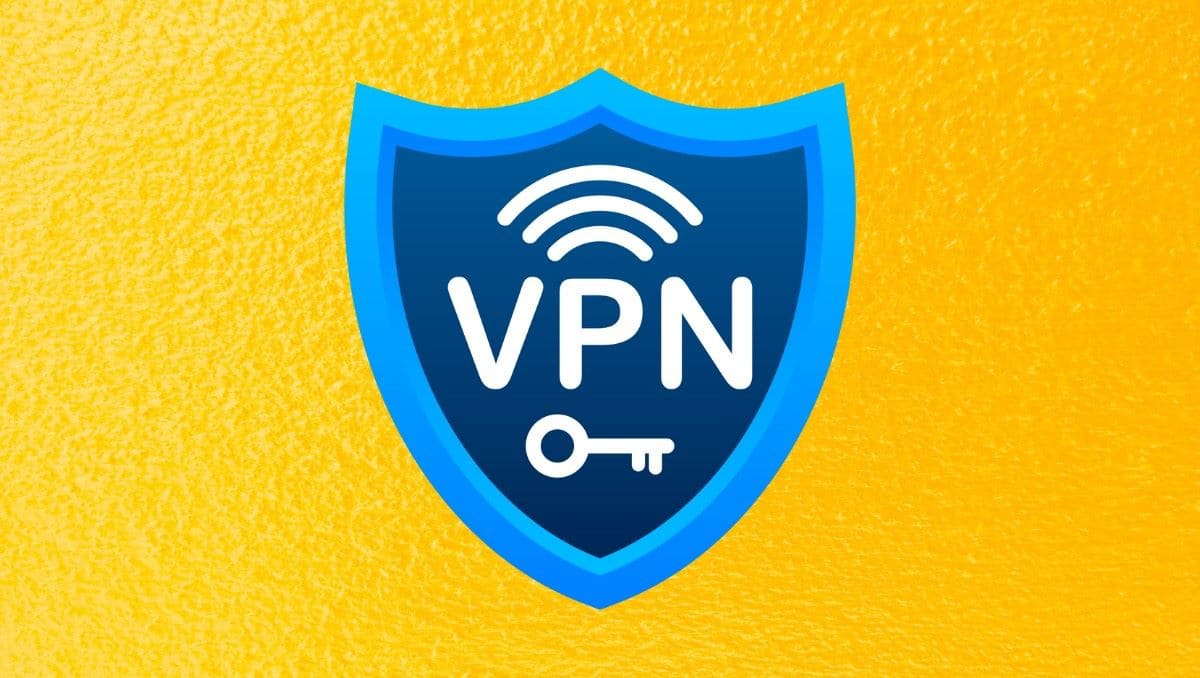 vpn shield with yellow background