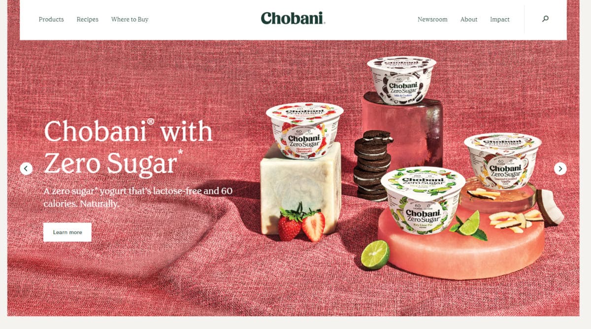 Chobani homepage