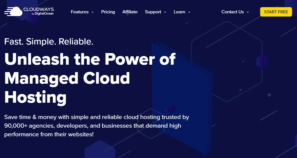 cloudways hosting homepage