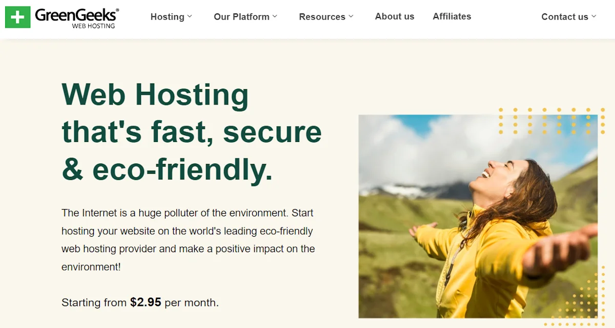 greengeeks hosting homepage