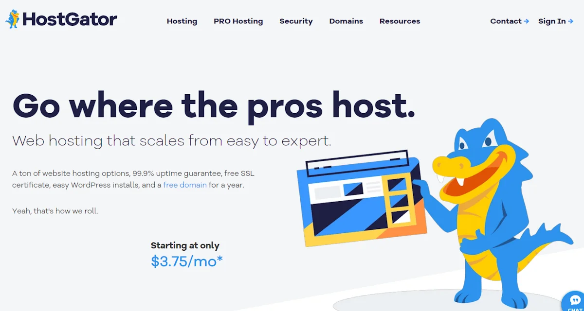 hostgator hosting homepage