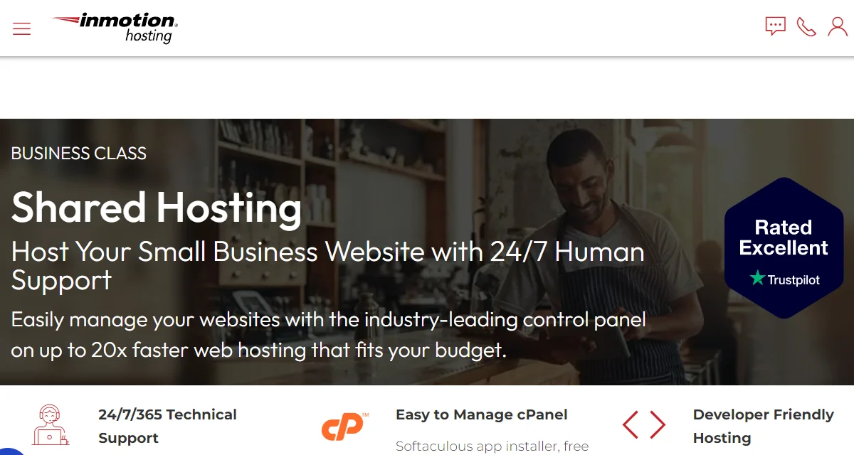 inmotion hosting homepage
