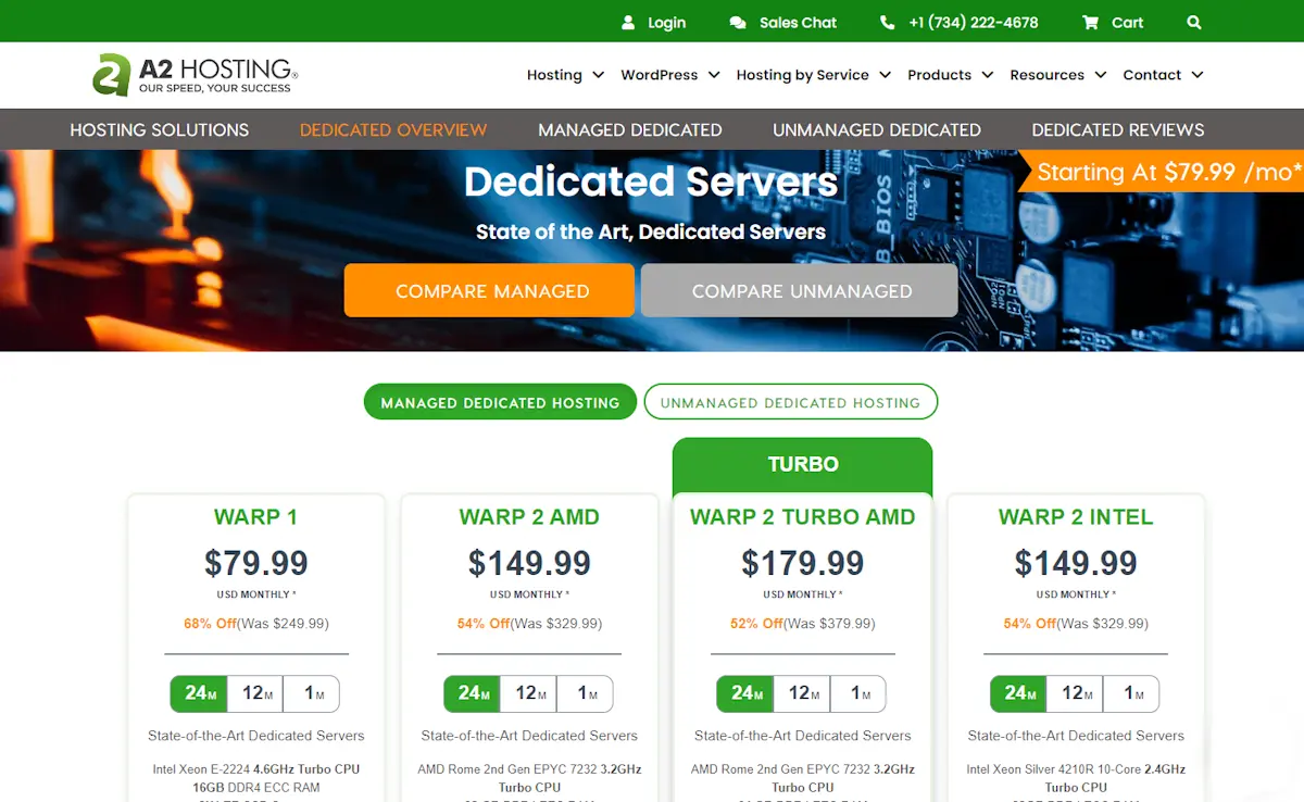 a2 hosting dedicated server hosting