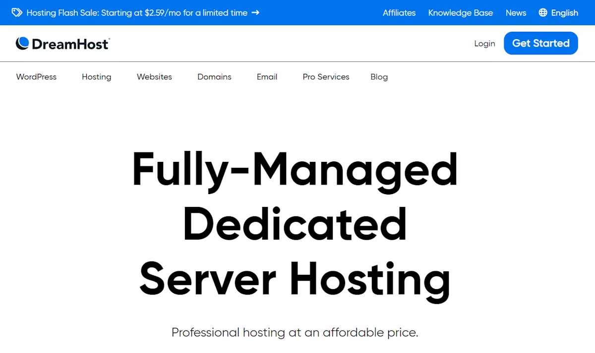 dreamhost dedicated server hosting