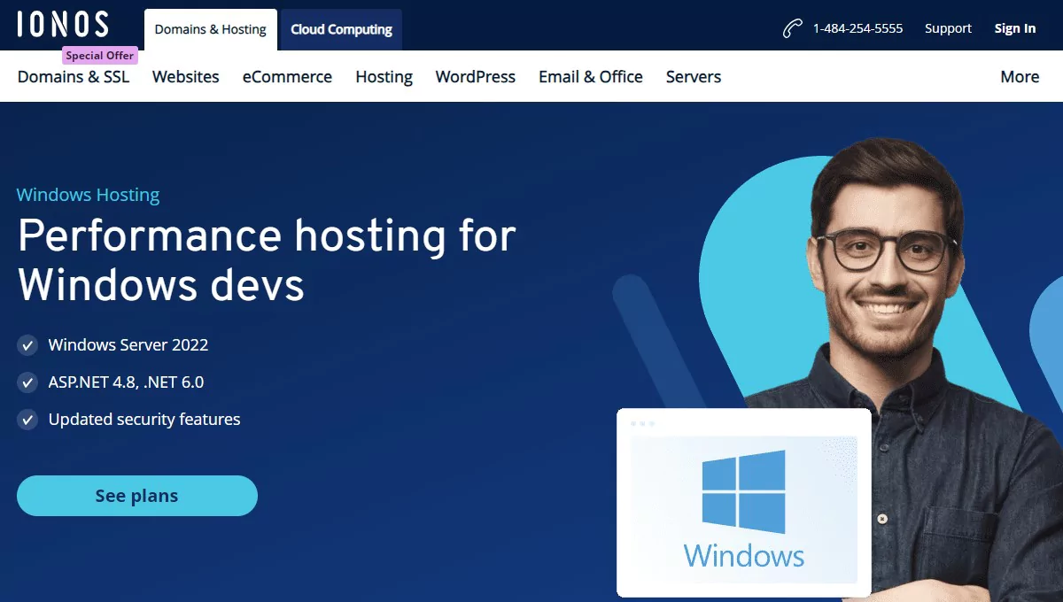ionos windows hosting homepage