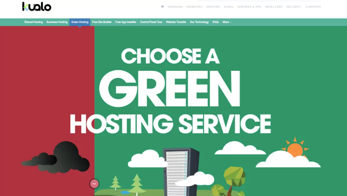 kualo green hosting page