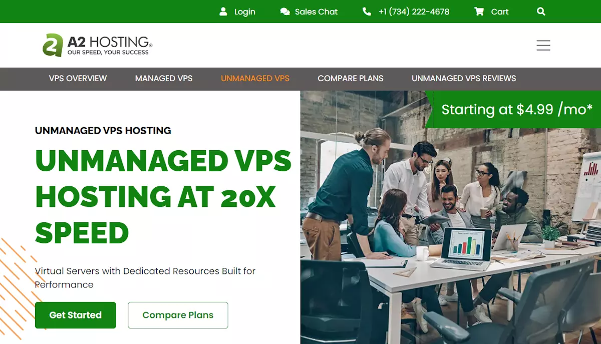 a2 hosting unmanaged vps hosting
