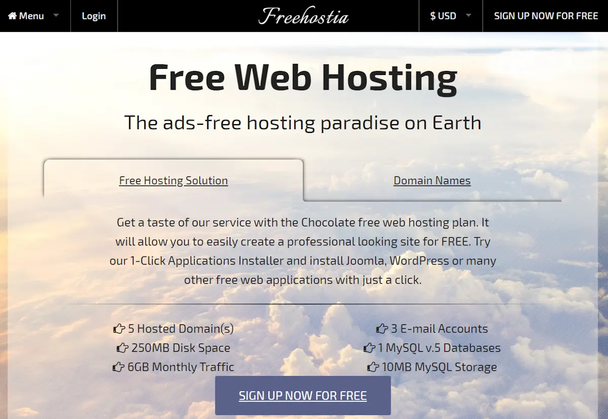 freehostia free wordpress hosting