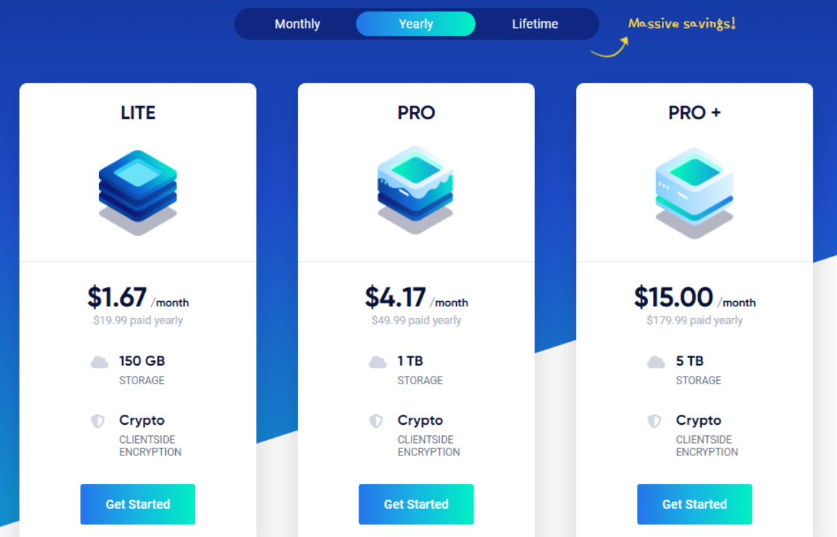 icedrive annual plan and pricing