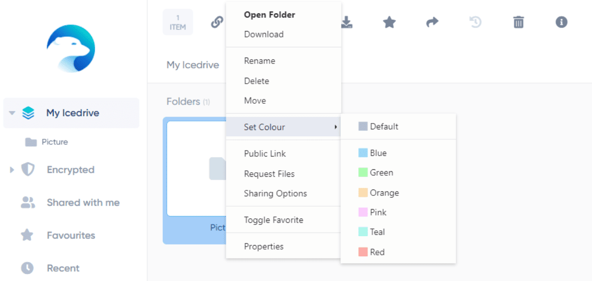 icedrive color options