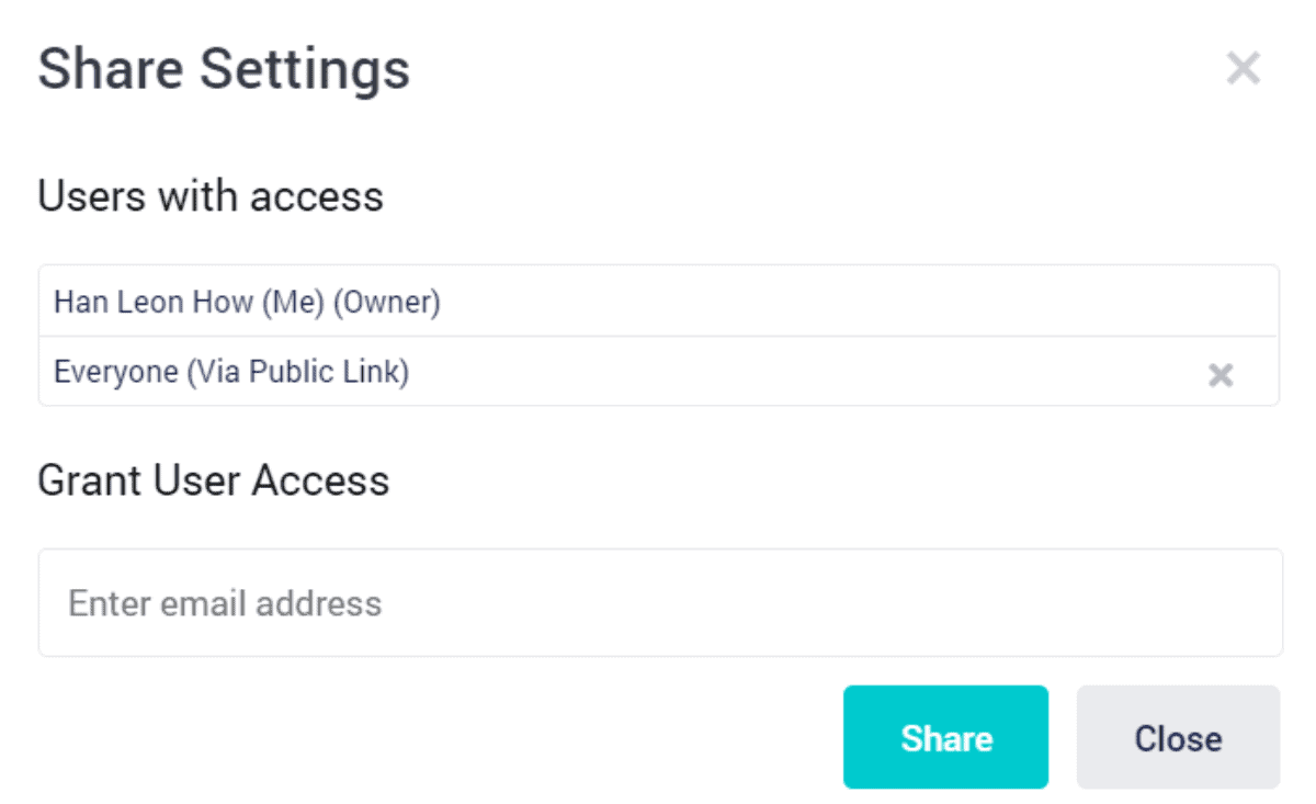 icedrive share setting