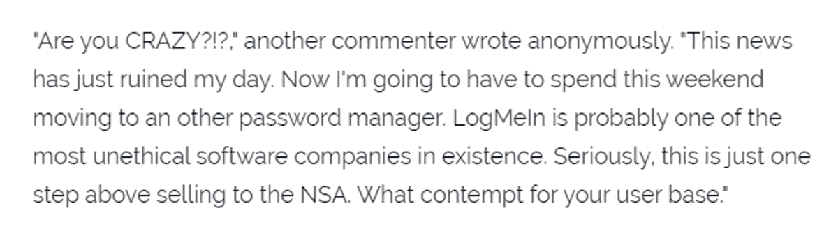 lastpass logmein acquisition rant