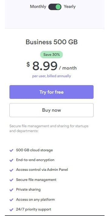 nordlocker business 500gb bill annually plan