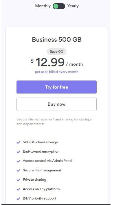 nordlocker business 500gb bill plan