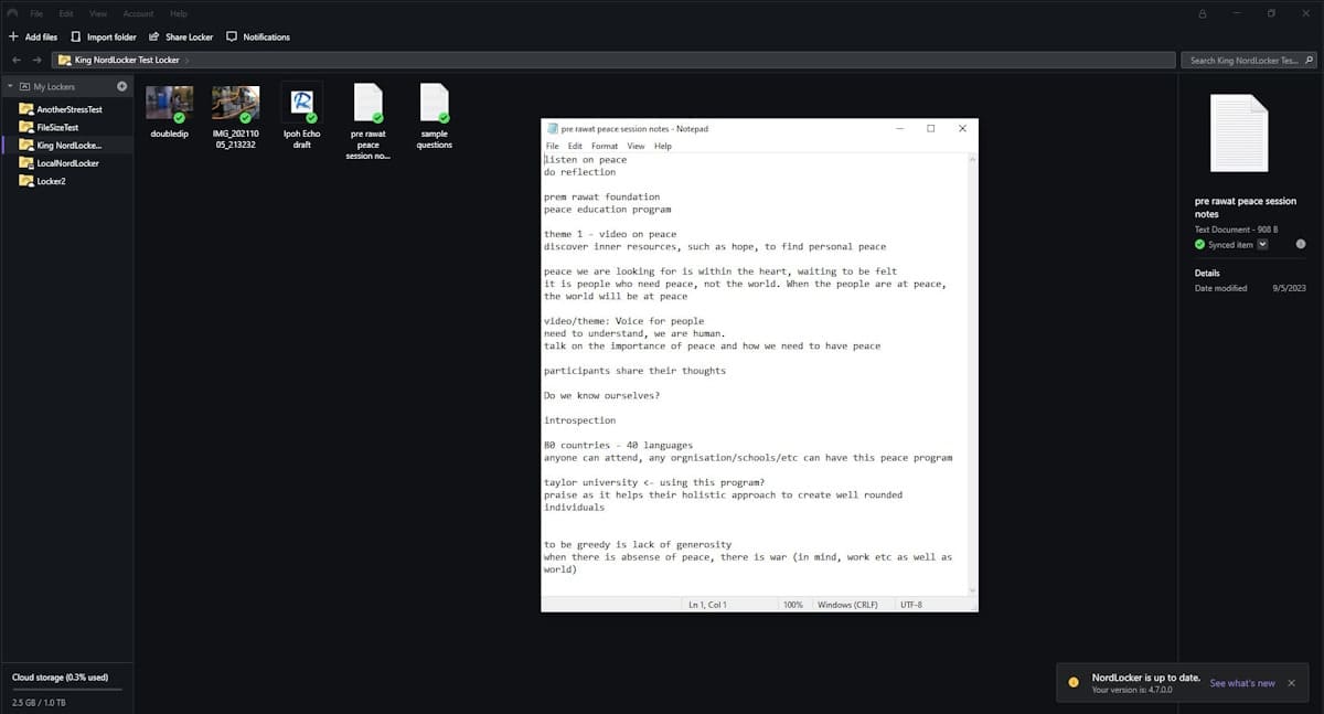 nordlocker file editing
