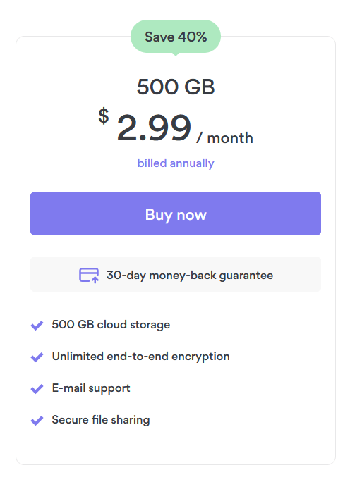 nordlocker personal 500gb bill annually plan