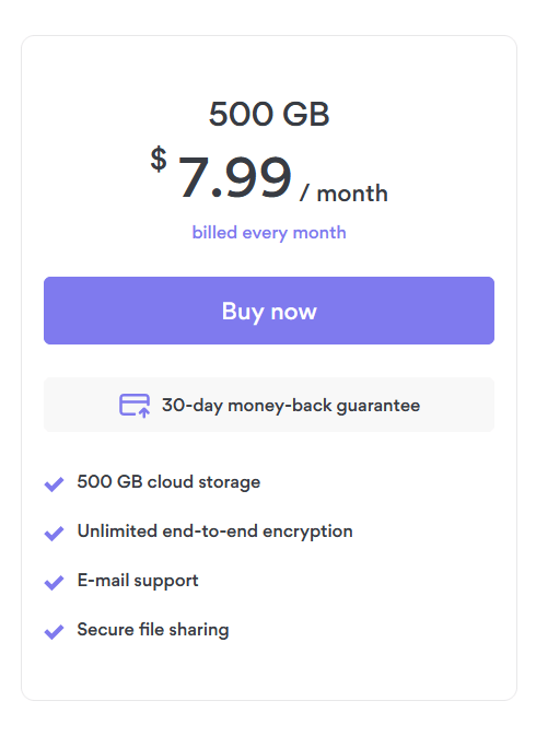 nordlocker personal 500gb bill monthly plan