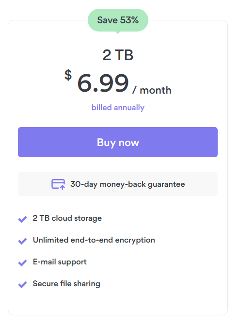 nordlocker personal plus 2tb bill annually plan